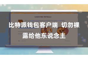 比特派钱包客户端  切勿裸露给他东说念主