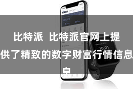 比特派  比特派官网上提供了精致的数字财富行情信息